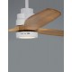 Fan Matt White Steel & Glass Oak Wood D: 132 H: 35-48 cm 5 Speed Remote, 64cm Blade DC 25W,AC220-240V 5000CFM 200RPM,<30 dB,5.8K