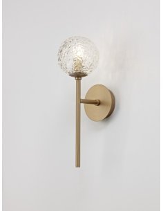 Clear Structured Glass & Brass Gold Steel LED G9 1x5 Watt 230 Volt IP20 Bulb Excluded D: 11 W: 14.5 H: 35 cm - PNL9960271 - NOVA