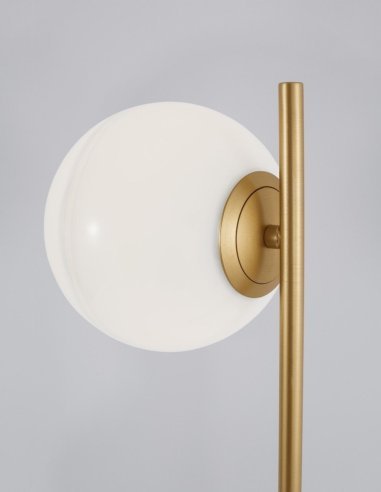 Milky White Glass Brass Gold & White Marble LED G9 1x5 Watt 230 Volt IP20 Bulb Excluded Cable Length: 140 cm L: 15 W: 22 H: 56 c