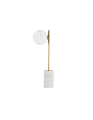 Milky White Glass Brass Gold & White Marble LED G9 1x5 Watt 230 Volt IP20 Bulb Excluded Cable Length: 140 cm L: 15 W: 22 H: 56 c