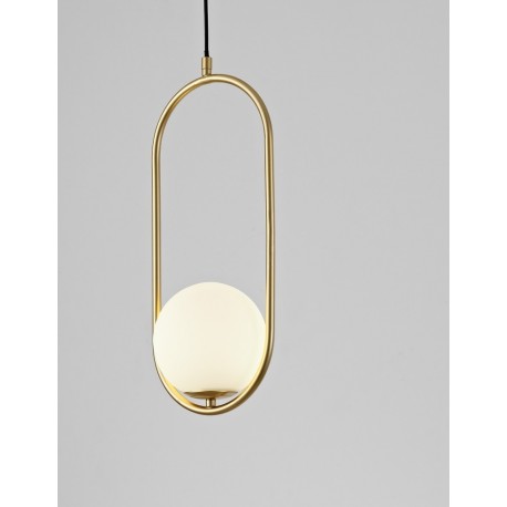 Opal Glass Brass Gold Metal LED G9 1x5 Watt 230 Volt IP20 Bulb Excluded L: 20 W: 15 H1: 47.6 H2: 120 cm Adjustable height - PNL