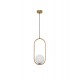 Opal Glass Brass Gold Metal LED G9 1x5 Watt 230 Volt IP20 Bulb Excluded L: 20 W: 15 H1: 47.6 H2: 120 cm Adjustable height - PNL