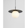 Opal Glass Matt Black Metal LED E27 1x12 Watt 230 Volt IP20 Bulb Excluded D: 38 H1: 32 H2: 120 cm Adjustable height