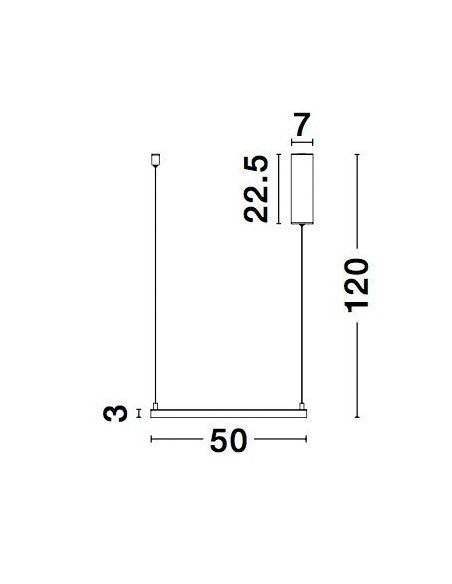Triac Dimmable Sandy Black Aluminium & Acrylic LED 30 Watt 230 Volt 2188Lm 3000K IP20 L: 50 H: 120 cm Adjustable Height - PNL9
