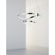 Not Dimmable Chrome Aluminium & Acrylic LED 129 Watt 230 Volt 6831Lm 3000K IP20 D: 80 H: 120 cm Adjustable Height & Rotating -