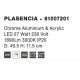 Chrome Aluminium & Acrylic LED 27 Watt 230 Volt 1890Lm 3000K IP20 D: 49.5 H: 11.5 cm - PNL81007201 - NOVALUCE