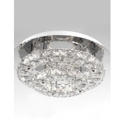 Chrome & White Aluminium K9 Crystal LED 28 Watt 230 Volt 1560Lm 3000K IP20 D: 40 H: 14 cm - PNL83399203 - NOVALUCE