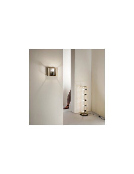 Lampe Noire Avec Or Brossé E27 x 5
