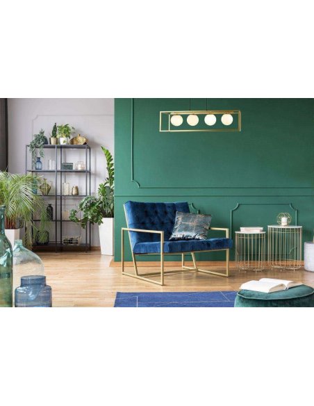 Suspension AVELIN Alu Or E27 x 4 80cm