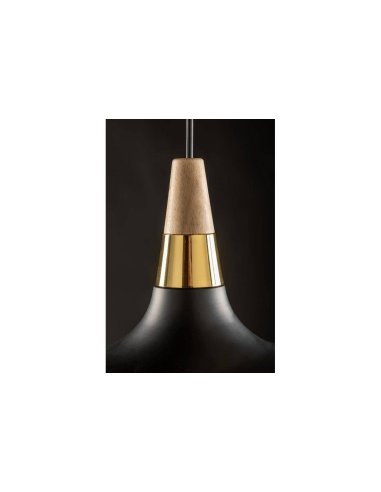Suspension SCANDI 2 Noir/Bois/Or E27 x 1 Ø350mm