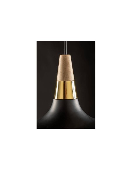 Suspension SCANDI 2 Noir/Bois/Or E27 x 1 Ø350mm
