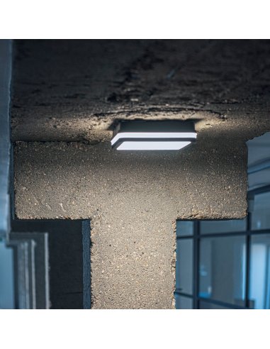 Plafonnier LED Carré Graphite 260 x 260mm 24/30W CCT + détecteur