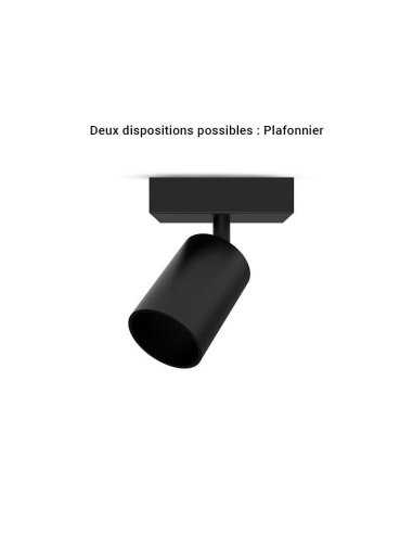 Applique orientable noire GU10 x1