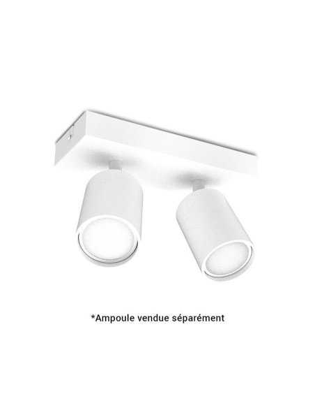 Applique orientable 2 spots blanche GU10 x2