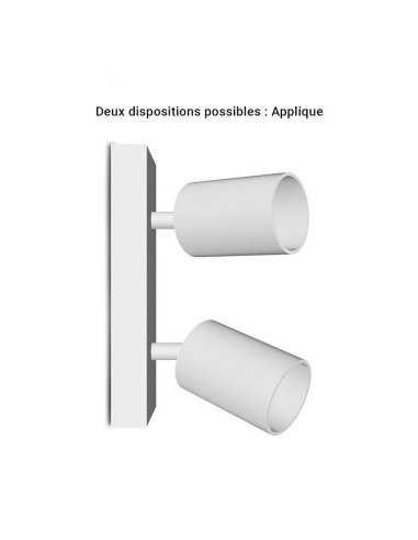 Applique orientable 2 spots blanche GU10 x2