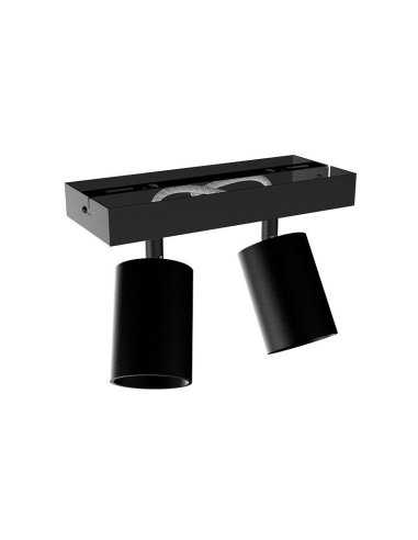 Applique orientable 2 spots noire GU10 x2