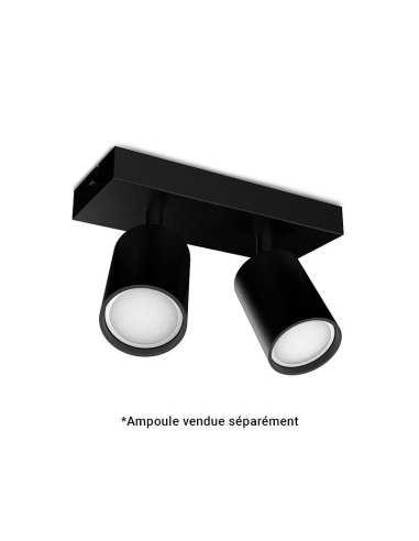 Applique orientable 2 spots noire GU10 x2