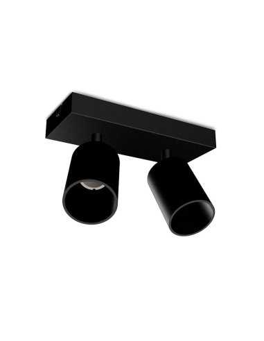 Applique orientable 2 spots noire GU10 x2