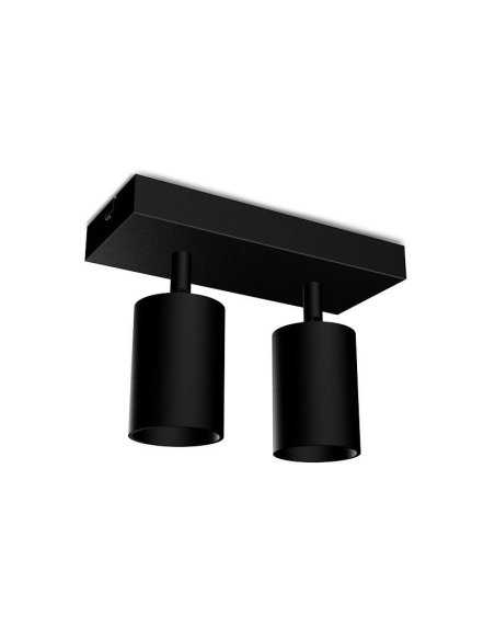 Applique orientable 2 spots noire GU10 x2