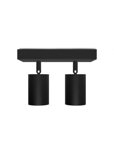 Applique orientable 2 spots noire GU10 x2