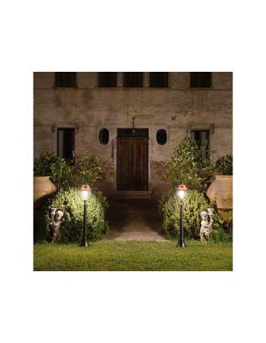 Potelet VENEZIA Alu Noir + Bronze E27 x 1 IP44 1180mm