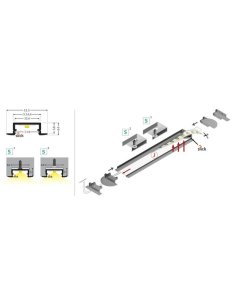 Profile LED Fin12-R aluminium 2