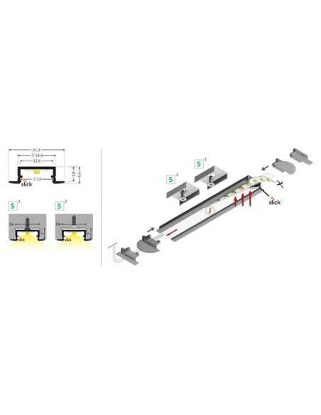 Profile LED Fin12-R aluminium