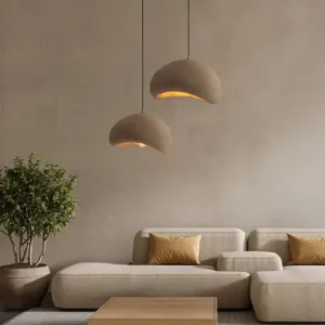 Suspension Pierre Brun Résine et Polyuréthane Forme Cacahuete E27 1 IP20 500mm NOVALUCE AERE