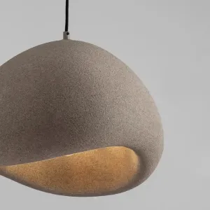 Suspension Pierre Brun Résine et Polyuréthane Forme Cacahuete E27 1 IP20 500mm NOVALUCE AERE 2