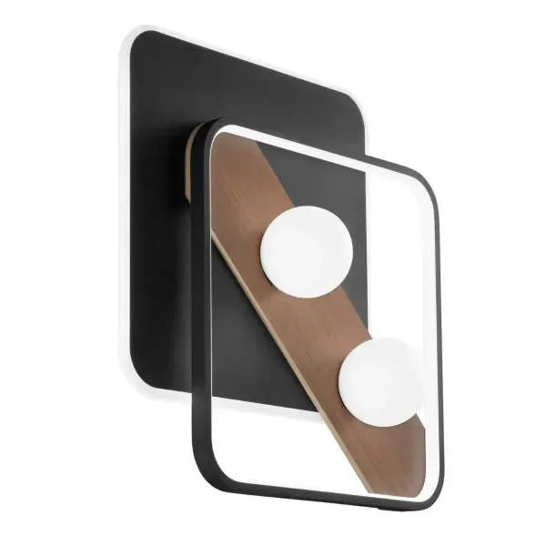 Plafonnier pour chambre LED Noir Design 40W 4540lm 3CCT 500x400mm IP20