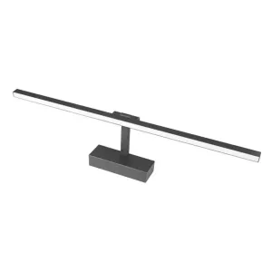 Réglette Orientable Noire 14W 4000°K 700lm IP20 400mm vue de face coté