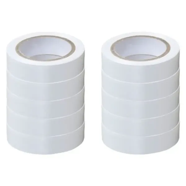 Lot de 10 rubans isolants blancs 15mm x 10m