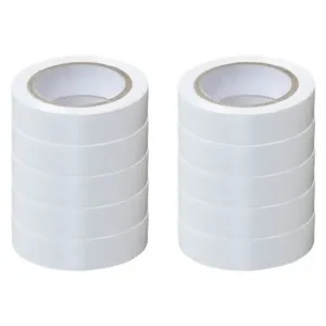 Lot de 10 rubans isolants blancs 15mm x 10m