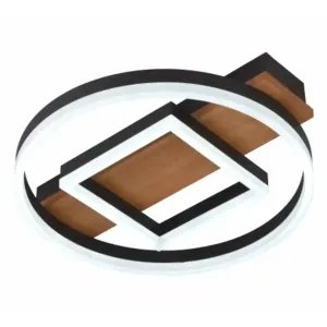 Plafonnier Design Dimmable Noir/Effet Bois 46W 3CCT IP20 + Télécommande 2