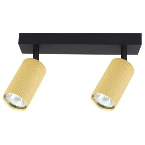 Support de Spot Orientable Noir + Or Strillé GU10 x 2
