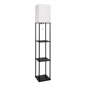 Lampe Noir sur Pied Etagère E27 x 1 160cm 2