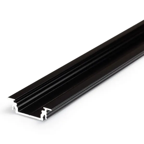 Profile LED Rainure14 encastré Aluminium noir