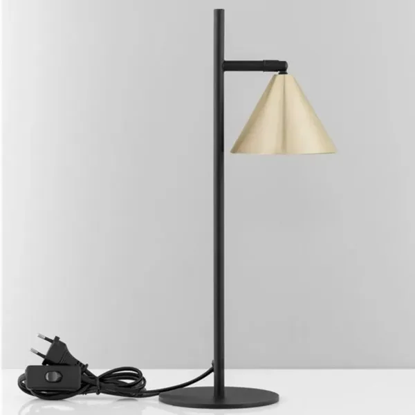 Lampe à Poser CONICO Noir et Or - Design Nova Luce