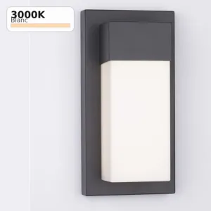 Applique murale extérieure LED LETO 18W Noir IP65 allumée