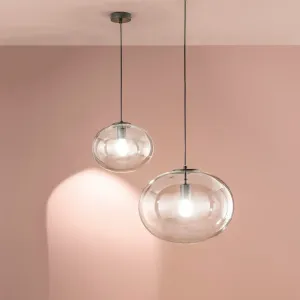 Suspension Galaxy Noire Ø40cm Fan Europe | Luminaire Verre Soufflé