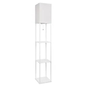 Lampe Blanche sur Pied Etagère E27 x 1 160cm