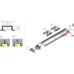 Profile LED Fin12-R aluminium
