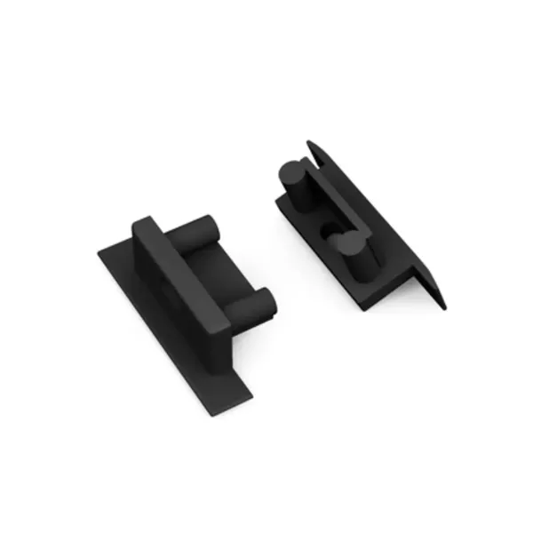 Terminaison Profile LED Fin12-R Noir Droit (x2)