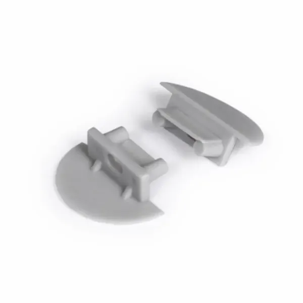 Terminaison Profile LED Fin12-R Gris Arrondie (x2)
