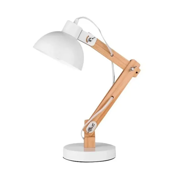 Lampe de Table LILA Nova Luce - Design Scandinave Bois & Métal (Blanc ou Noir)