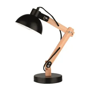 Lampe de Table LILA Nova Luce - Design Scandinave Bois & Métal (Blanc ou Noir)