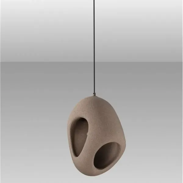 Suspension TEMPUS Nova Luce - Design Résine & Polyuréthane blanc et brun