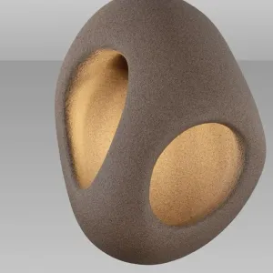 Suspension TEMPUS Nova Luce - Design Résine & Polyuréthane blanc et brun