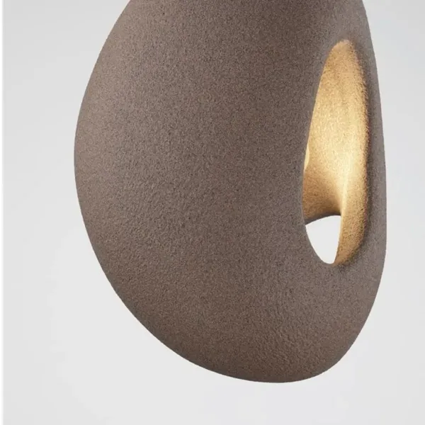 Suspension TEMPUS Nova Luce - Design Résine & Polyuréthane blanc et brun