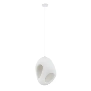 Suspension TEMPUS Nova Luce - Design Résine & Polyuréthane blanc et brun 2